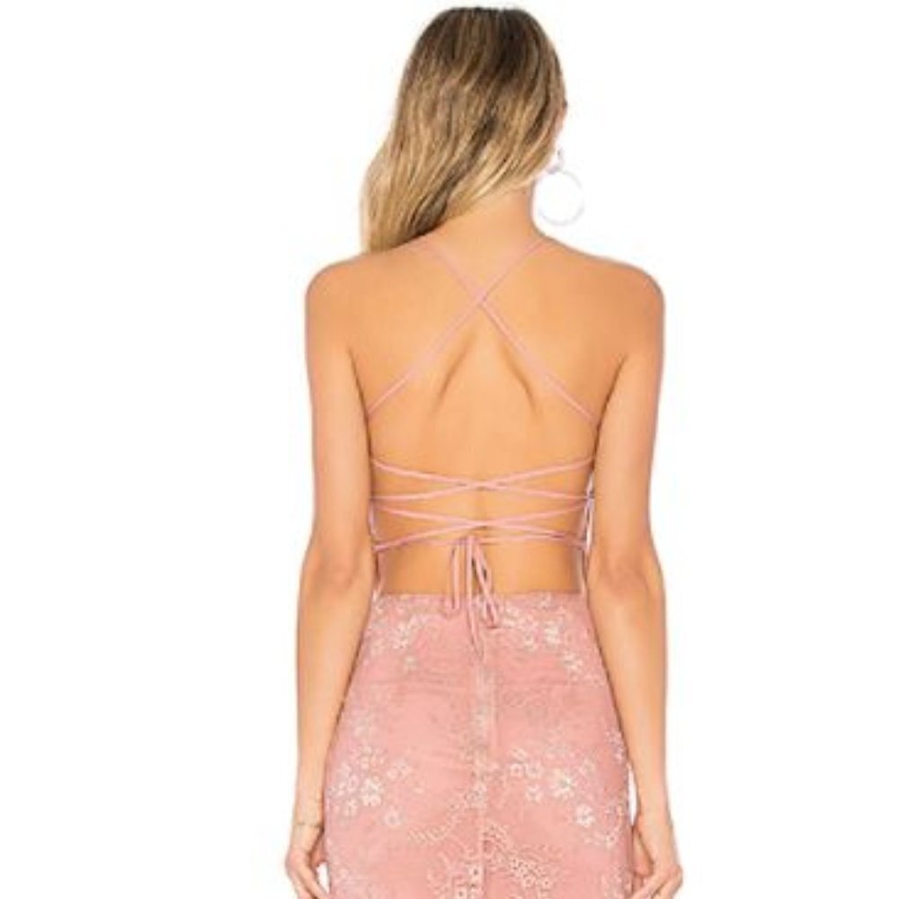 Majorelle TAVI Blush Pink & Silver Lace Sleeveless Full-Length Gown Dress NEW - Picture 5 of 9